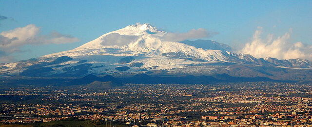 View of Etna overlooking Catania city