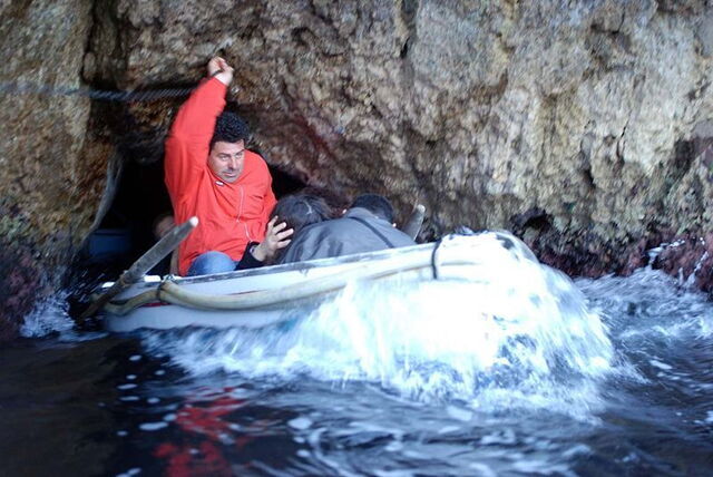 Leaving the Grotta Azzurra