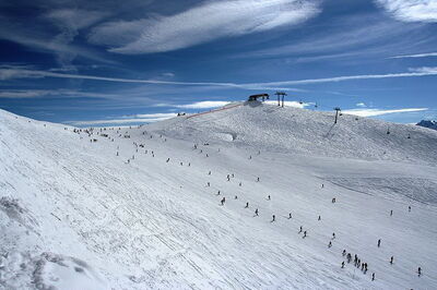 Ski slope on the Alps