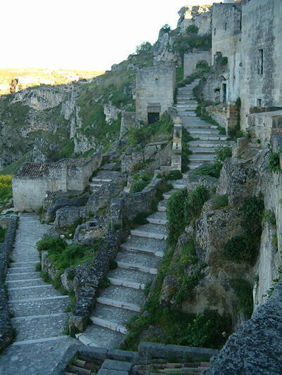 Carved steps in Sassi di Matera