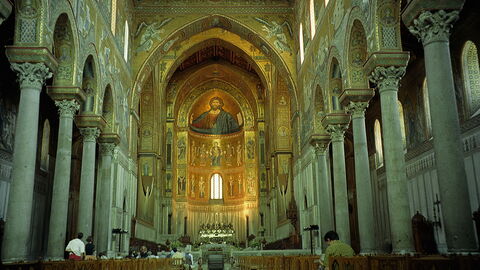 Interior of Montreale duomo