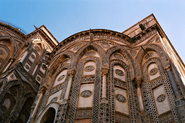 outdoor facade of monreale duomo