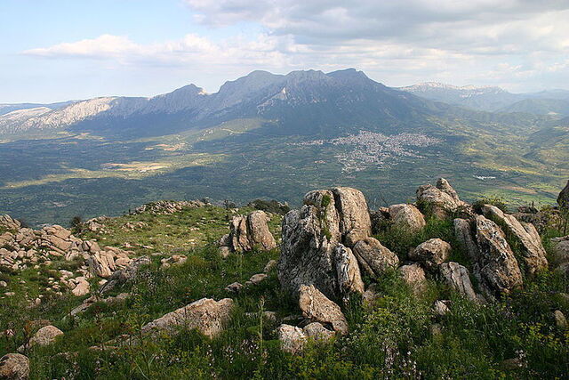 Oliena in the distance
