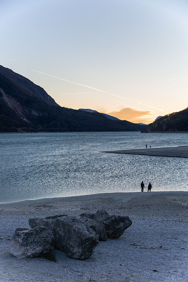 Beach in Molveno