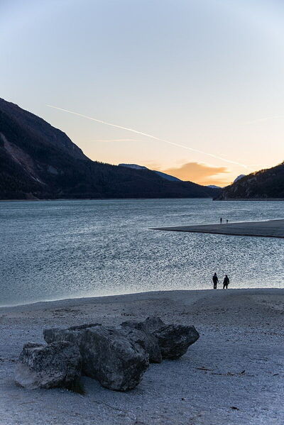 Beach in Molveno