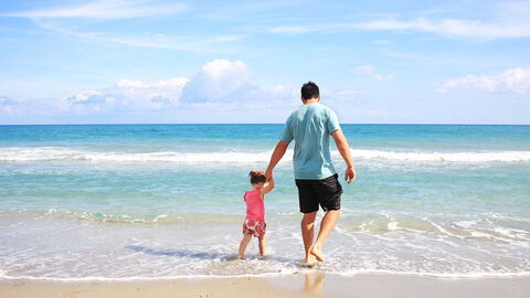 Father and Daughter on a beach