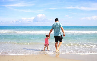 Father and Daughter on a beach