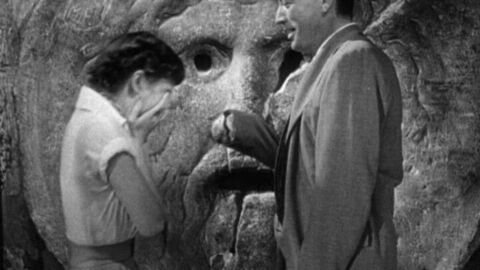 Audrey Hepburn and Gregory Peck at the Mouth of Truth in Roman Holiday
