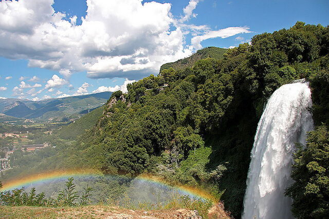 Rainbow at waterfall in Marmore
