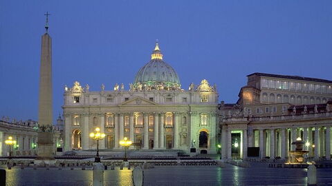 View of St. Peter's Basilica at night