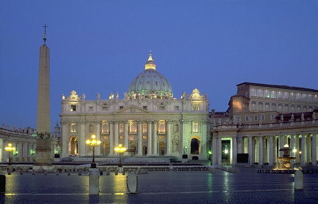 View of St. Peter's Basilica at night