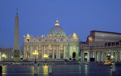 View of St. Peter's Basilica at night