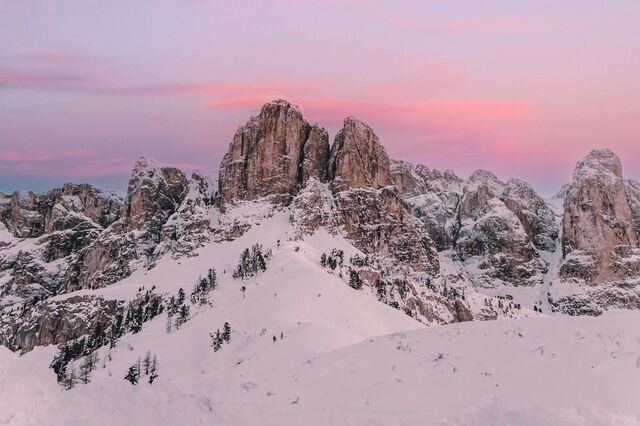 Snowy mountains in Italy