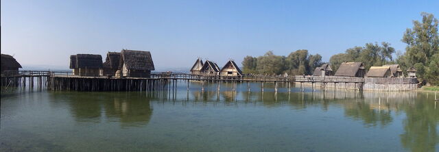 View of pile dwellings