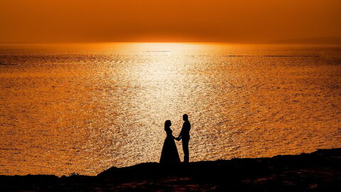 Romantic moment between a couple