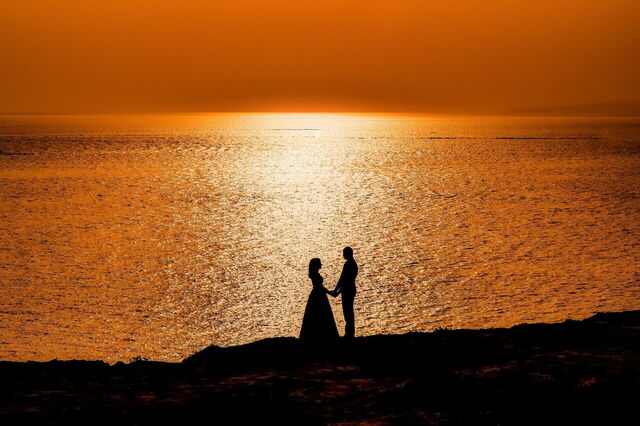 Romantic moment between a couple