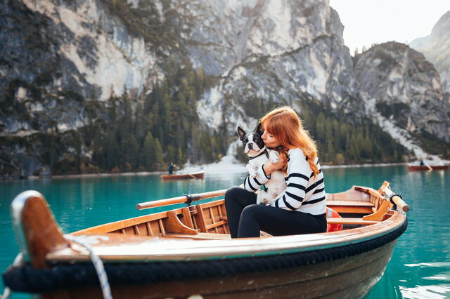 Boat trip with a dog