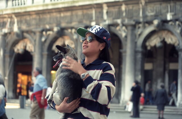 In Venice with a dog