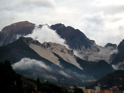 Carrara with Monte Sagro in the background