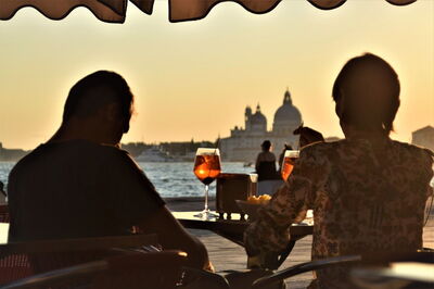 Enjoying a spritz in Venice