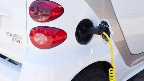 An electric car charging
