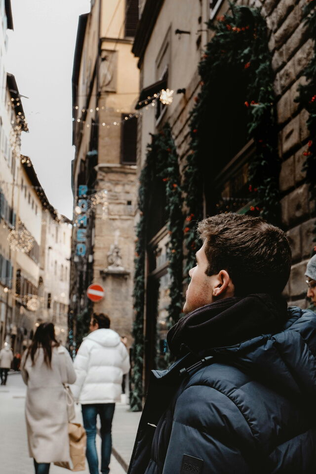 A street in Florence at Christmas