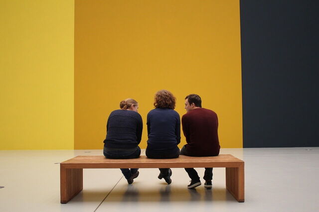 Visitors in a museum