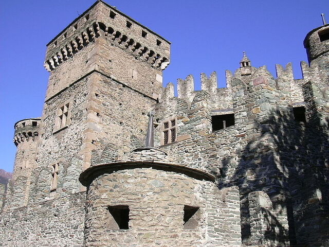 Outer walls of Fénis castle