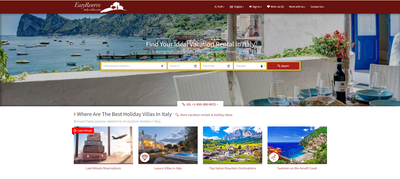 Last-minute villas in Italy on homepage