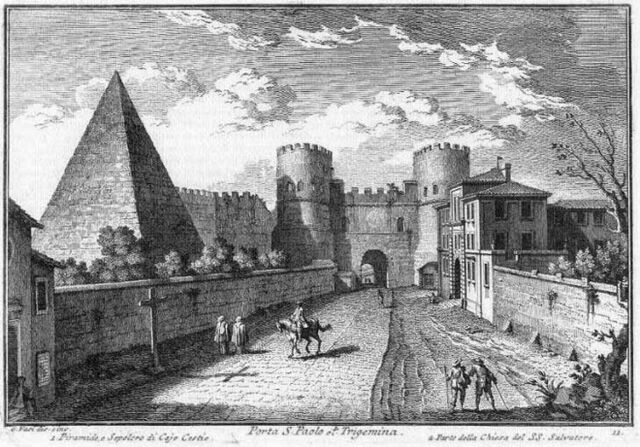 View of the Pyramid of Cestius