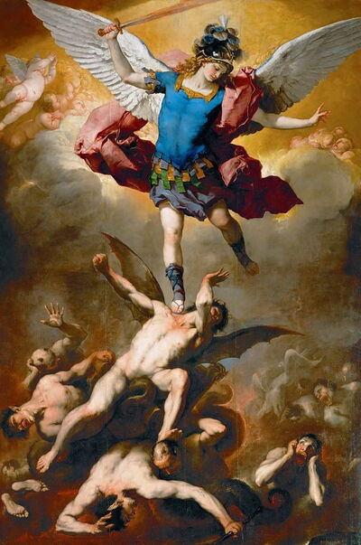 Angel and devils painting