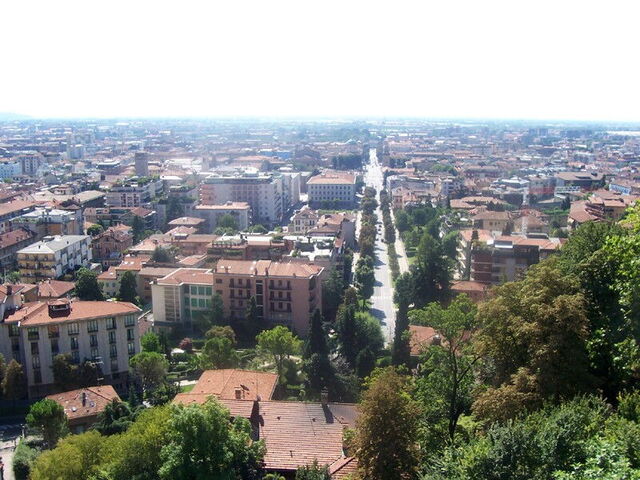 Lower side of Bergamo city