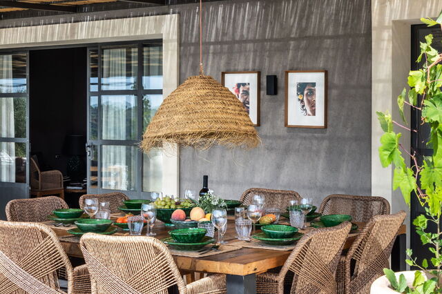 Al fresco dining at the villa