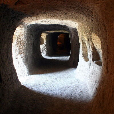 An underground tunnel in Orvieto