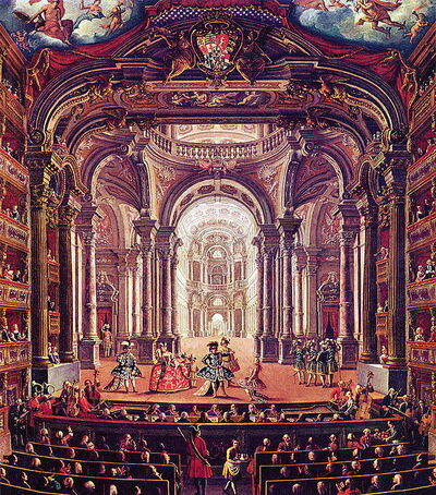 18th Century Painting of Teatro Regio