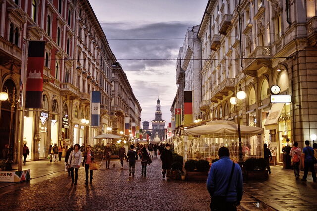 A city centre in Milan