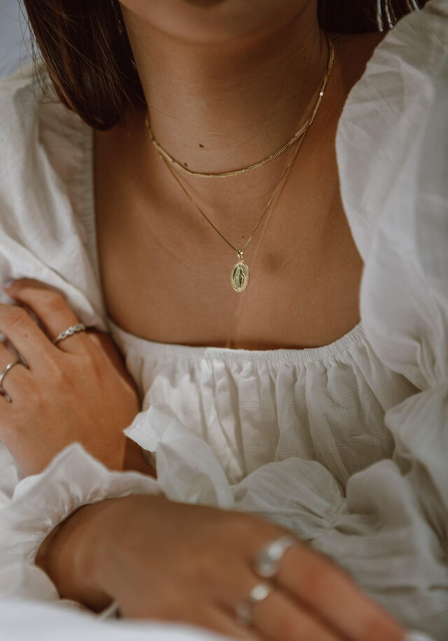 A woman wearing jewellery
