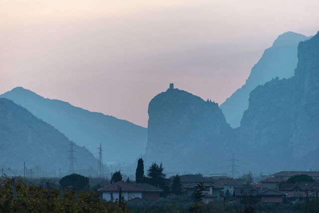 Silhouette of Arco Castle