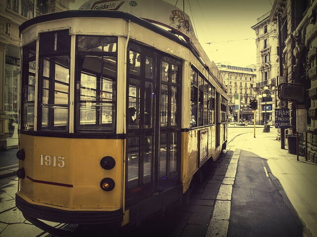 Tram on the streets of Milan