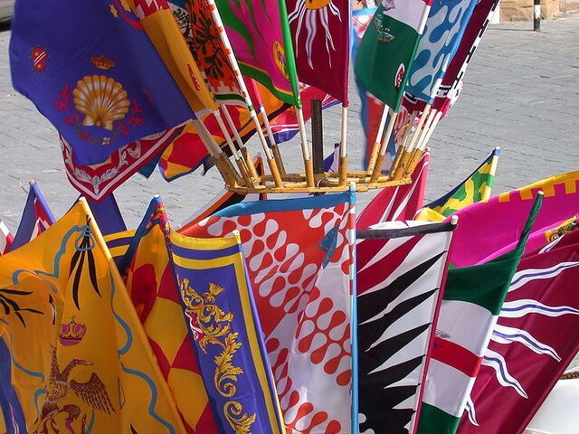 Flags of the Contrade at Palio di Siena
