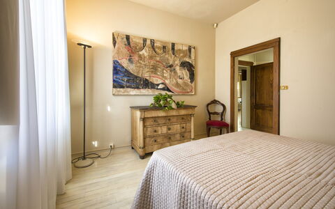 Villa Piazza Della Fortezza: Bedroom, Bed, Room, Furniture, Property, Bed Sheet, Interior Design, Bed Frame, Floor, Bedding