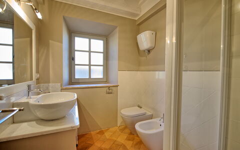 Casa Olivia: Bathroom, Property, Room, Interior Design, Floor, Building, Plumbing Fixture, Real Estate, Architecture, House