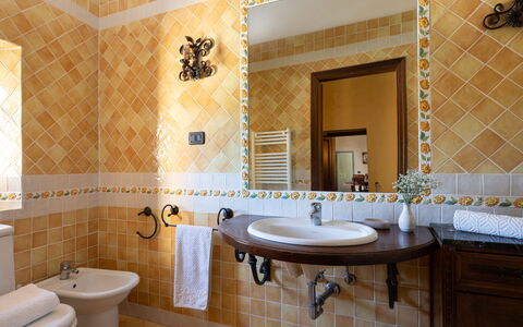 Villa Sieve: Flooring, Interior Design, Plumbing Fixture, Floor, Bathroom, Tile, Tap, Plumbing, Lighting, Sink