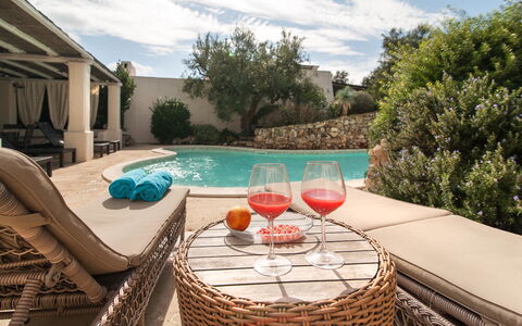 Salento Luxury Retreat: Water, Cloud, Sky, Property, Tableware, Plant, Azure, Swimming Pool, Outdoor Furniture, Chair