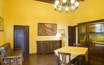 Buondelmonti 9: Room, Property, Building, Furniture, Interior Design, Dining Room, Ceiling, Yellow, Table, Real Estate