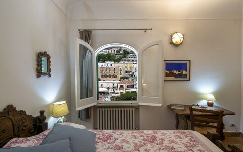 Villa Deli, In Positano, Sea View, Ac: Property, Furniture, Plant, Window, Table, Comfort, Wood, Lighting, Shade, Interior Design