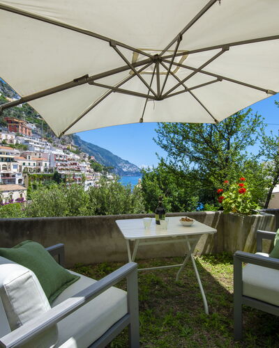 Villa Deli, In Positano, Sea View, Ac: Plant, Furniture, Property, Table, Plant Community, Flowerpot, Building, Shade, Outdoor Furniture, Sky
