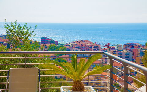 Villa Il Poggiolo Apartments - Diano Marina: Property, Balcony, Majorelle Blue, Real Estate, Building, Tree, Condominium, Plant, Apartment, Resort