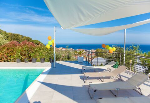 Villa Il Poggiolo - Diano Marina: Property, Sky, Vacation, Real Estate, House, Architecture, Building, Swimming Pool, Design, Shade