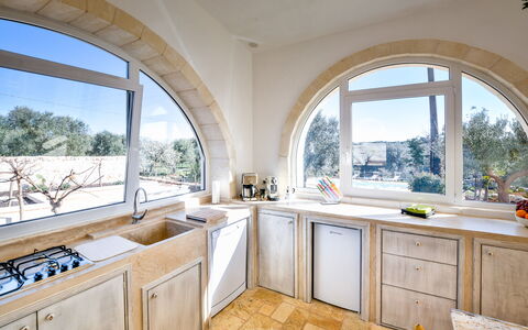 Villa Cristina: Property, Room, Building, Kitchen, Architecture, Real Estate, Countertop, House, Furniture, Interior Design